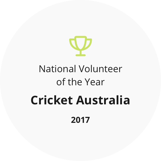 National Volunteer of the Year Cricket Australia 2017